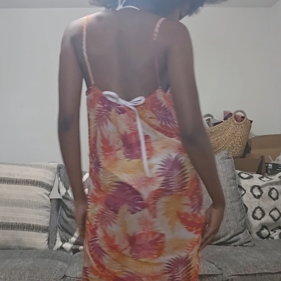 M  orange red tropical swim top - Picture 4 of 6